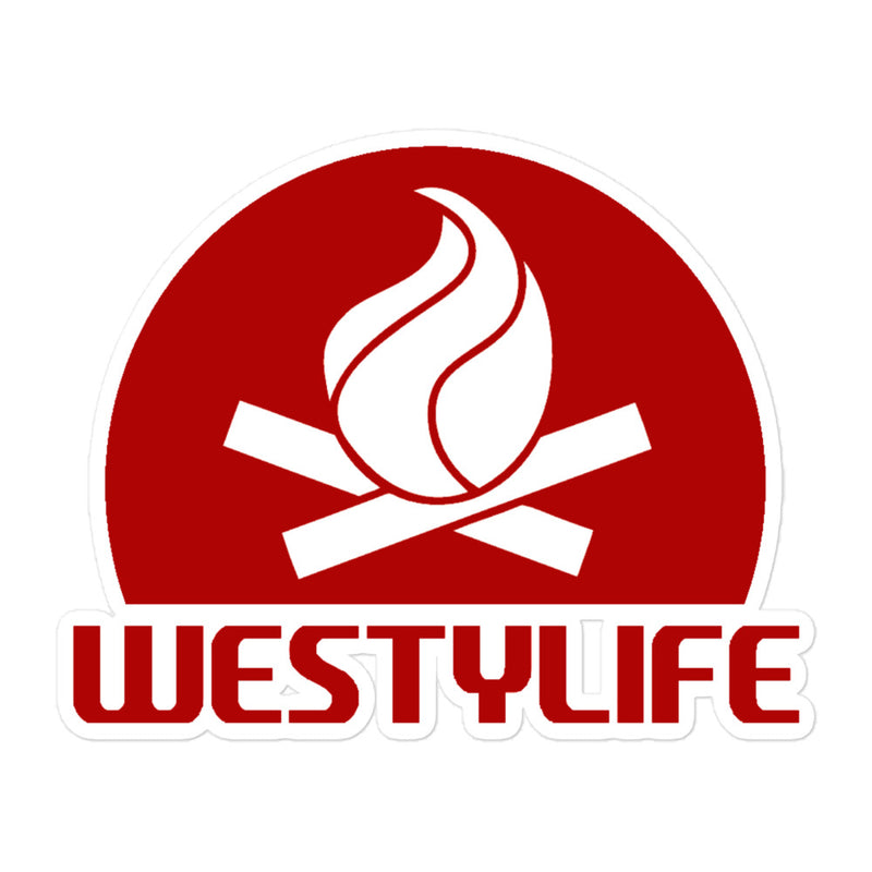 Westy Life Camp Fire Icon Sticker