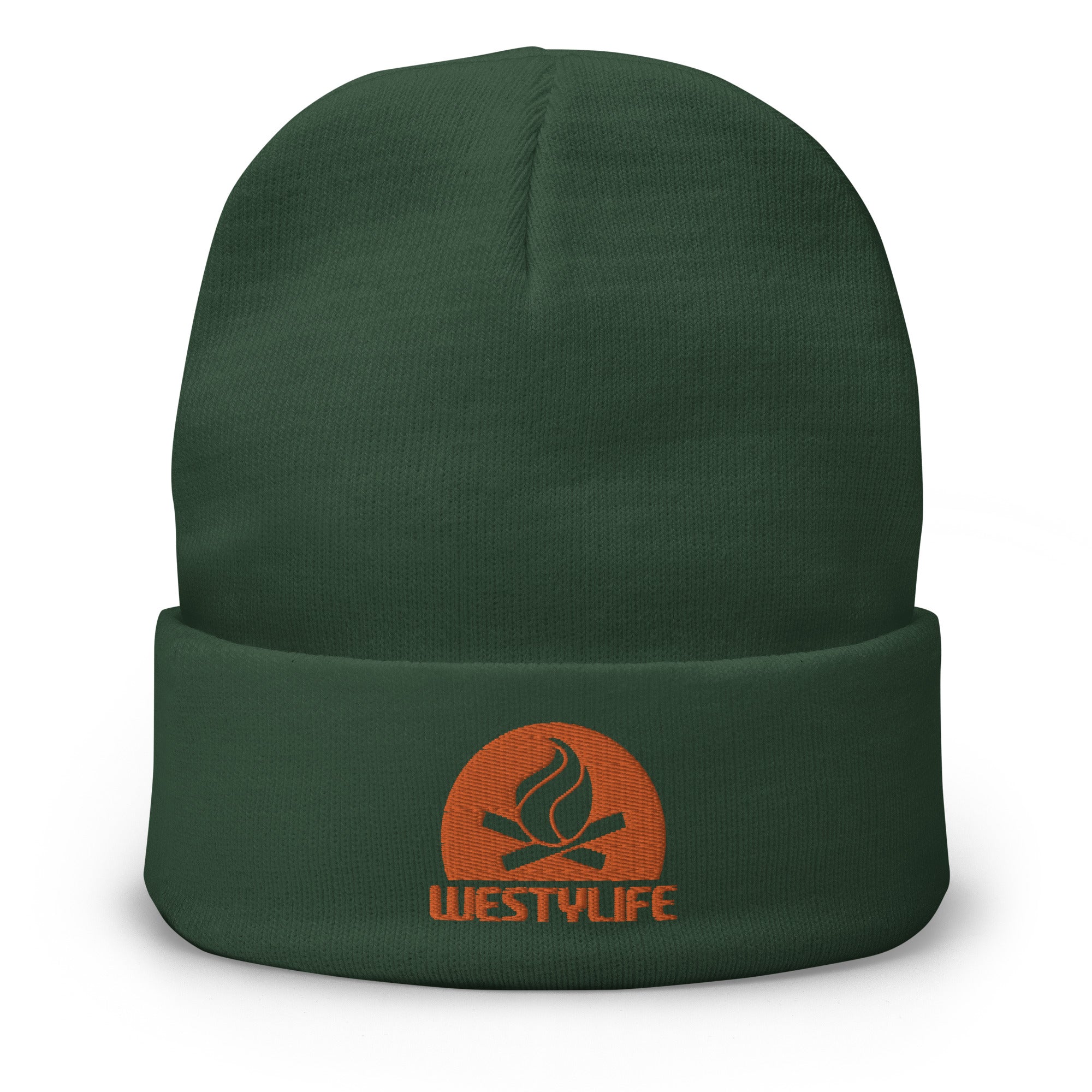 帽子 imozon saving clothing beanie knit-beanie-dark-green-front-
