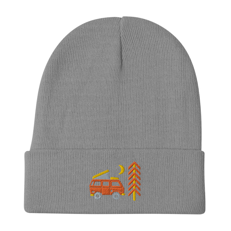 Go Outside Van & Moon Embroidered Beanie