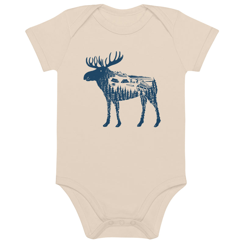 Moose Meet-Up Organic Cotton Baby Bodysuit