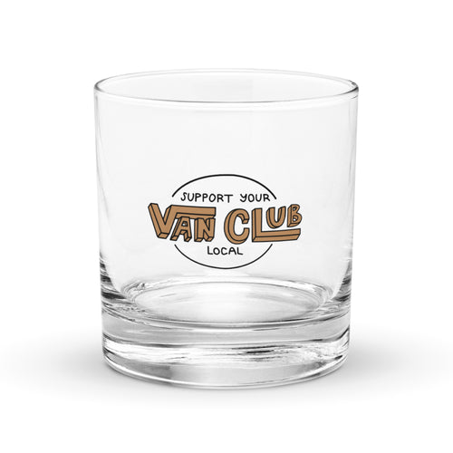 Support Your Local Van Club Brown Rocks Glass