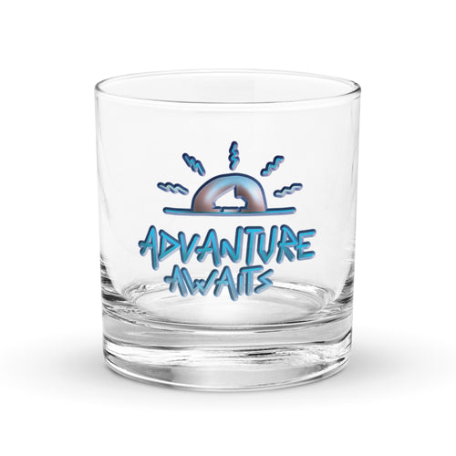 Advanture Awaits Rocks Glass