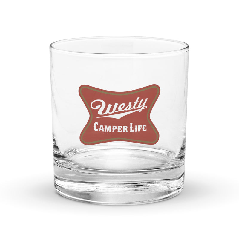 Westy Camper Life Rocks Glass