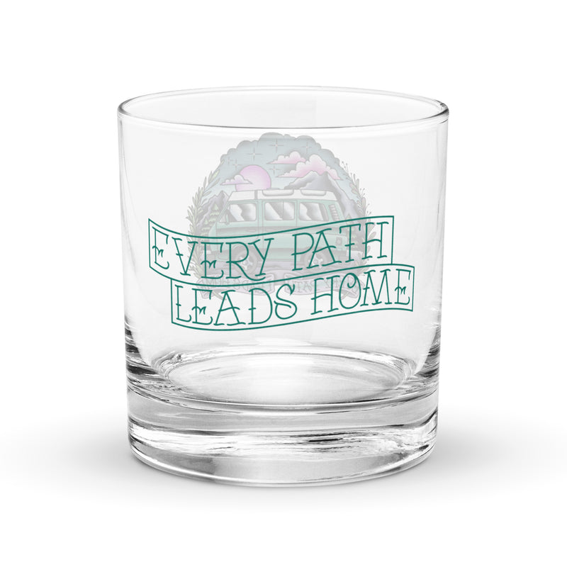 Every Path Leads Home Rocks Glass