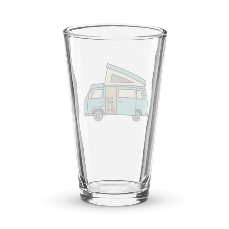 Dog in Van Shaker Pint Glass