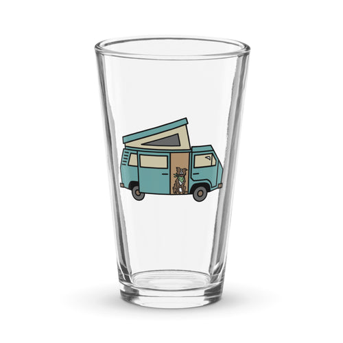 Dog in Van Shaker Pint Glass