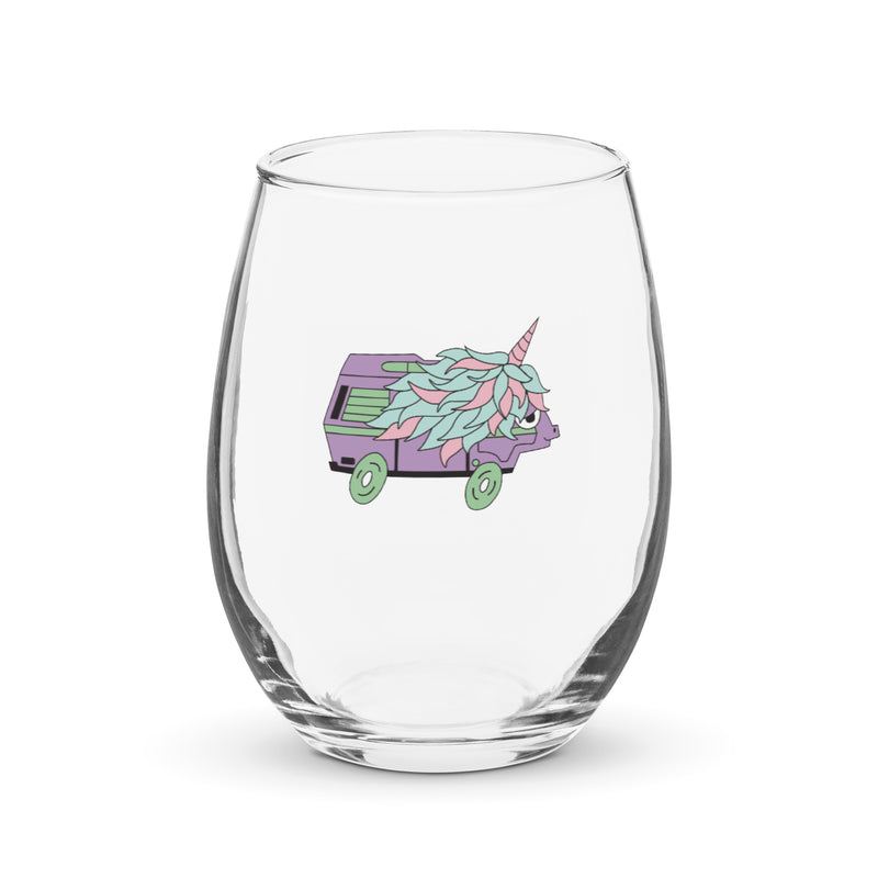 High-Top Hazel Unicorn Stemless Wine Glass