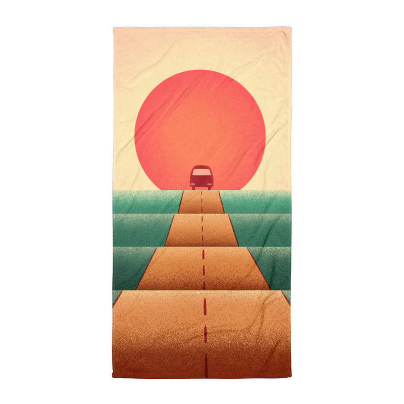 Sunset Road Beach Towel