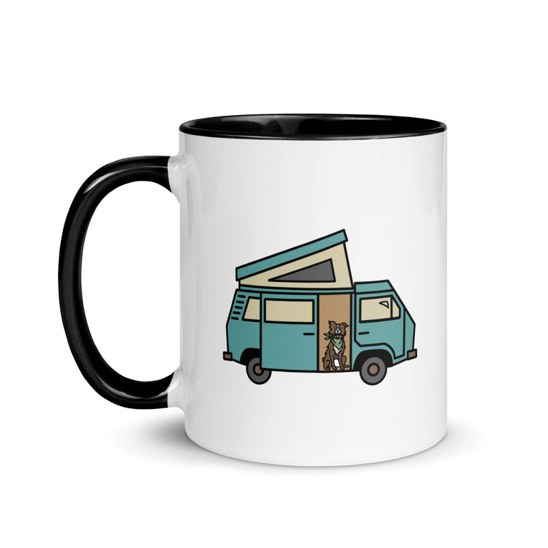 Dog in Van Mug with Color Inside