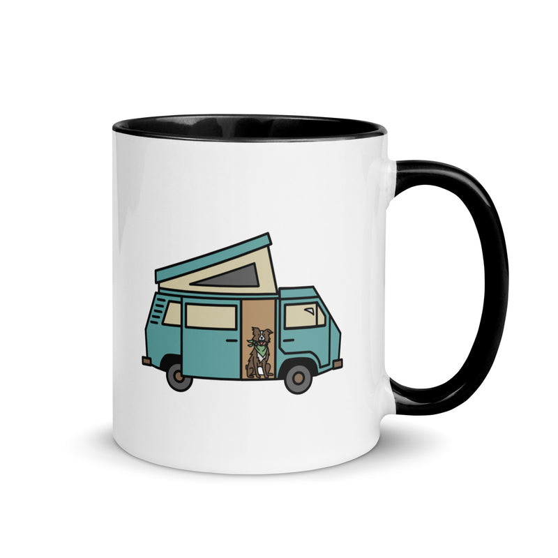 Dog in Van Mug with Color Inside