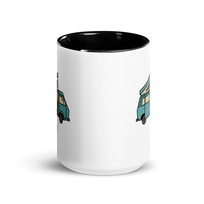 Dog in Van Mug with Color Inside