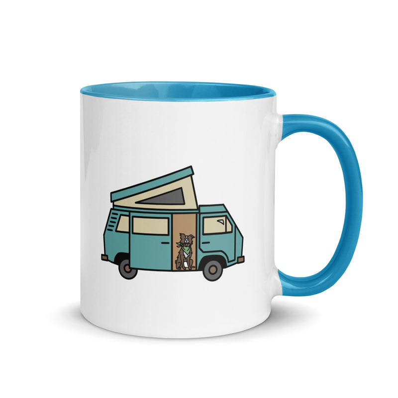 Dog in Van Mug with Color Inside