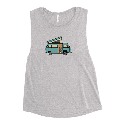 Dog in Van Women's Muscle Tank Top