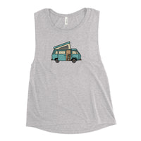 Thumbnail of Dog in Van Women's Muscle Tank Top