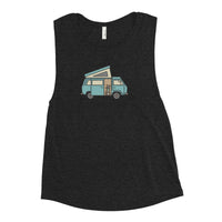 Thumbnail of Dog in Van Women's Muscle Tank Top