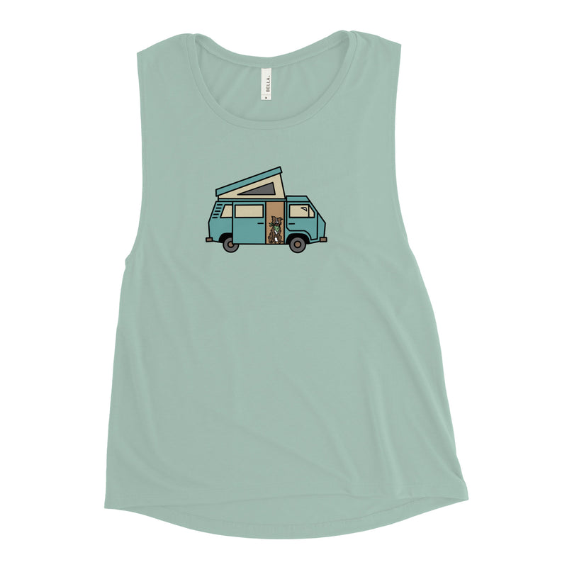 Dog in Van Women's Muscle Tank Top