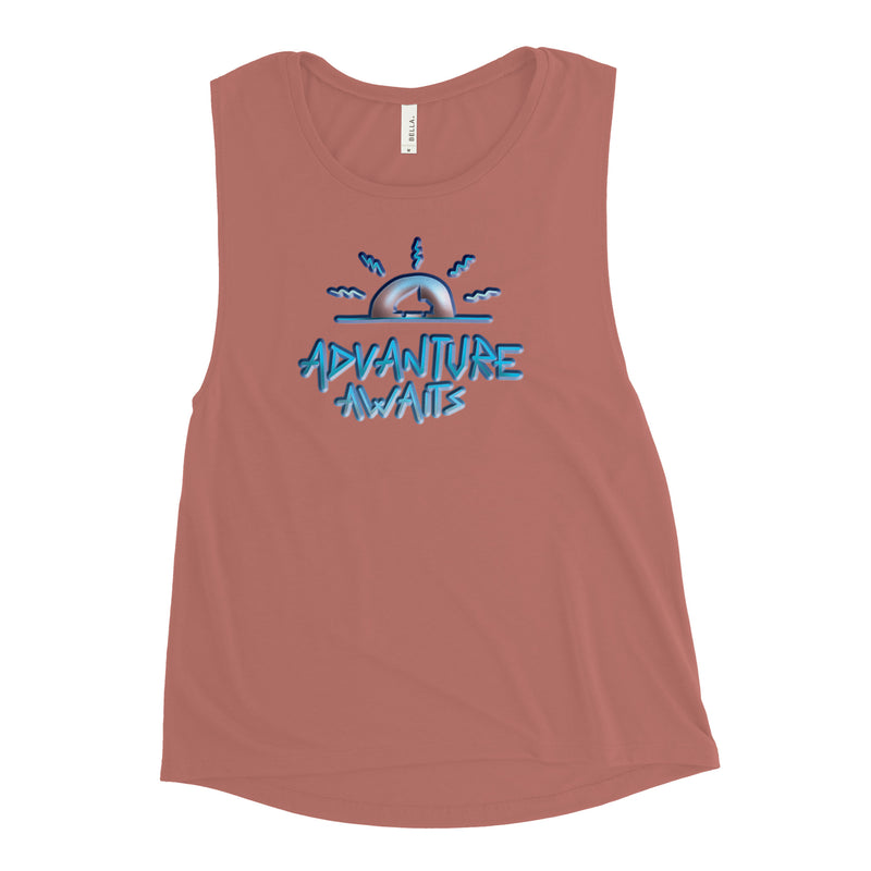 Advanture Awaits Womens Muscle Tank