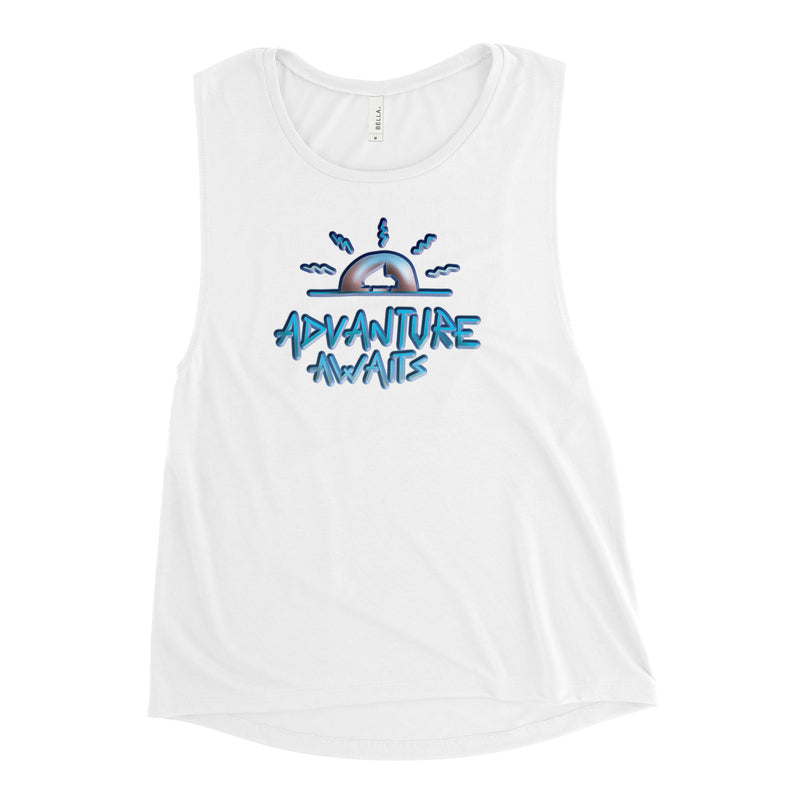 Advanture Awaits Womens Muscle Tank