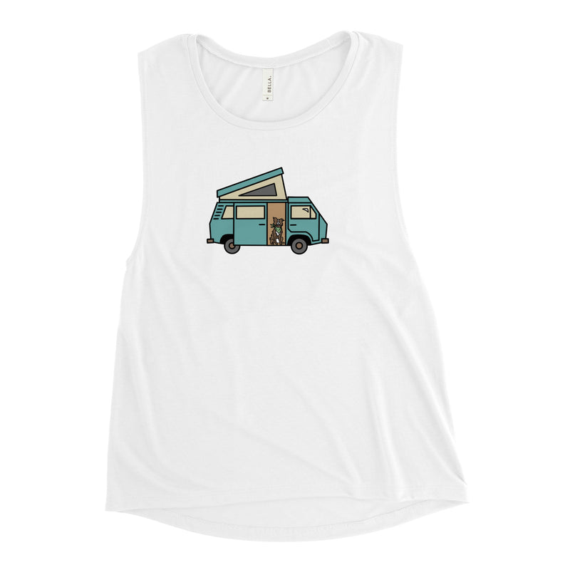 Dog in Van Women's Muscle Tank Top