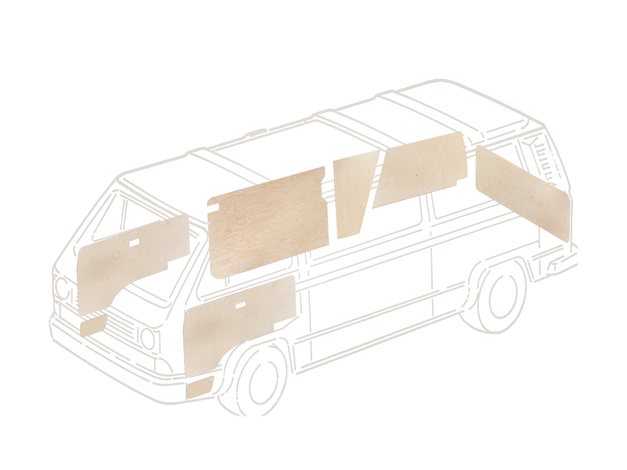 Birch ply interior panel bundle for westfalia – GoWesty