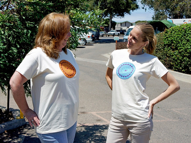 CLEARANCE Women's Camper Love Mandala Organic T-Shirt (Blue/Purple Size Large)