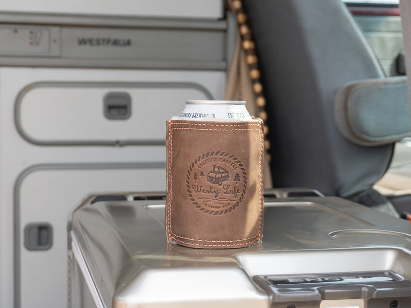 Coozie en cuir et laine d'agneau Westy Life 