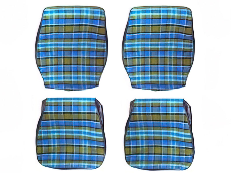 Custom Upholstery for Front Bucket Seats (Plaid/Vinyl) [Late Bus]