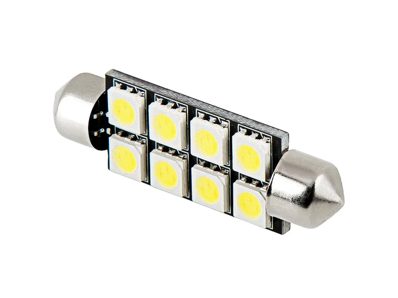 100x 5050 9SMD White LED Dome Light Panel – Car Interior T10 BA9S Festoon Adapter Kit, 8000K Cool White