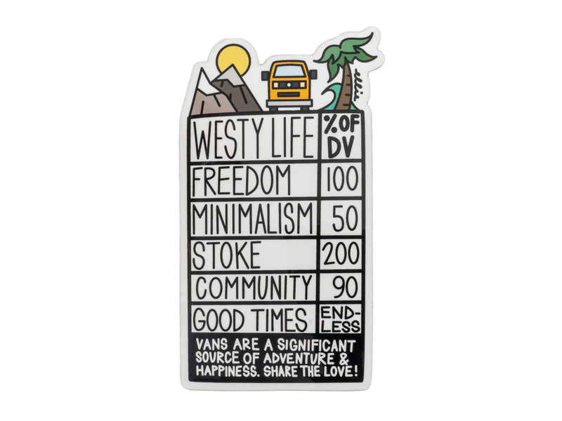 Westy Life Daily Value Sticker