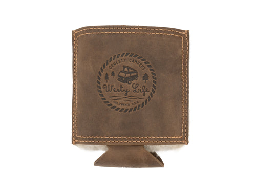 Westy Life Leather & Lambswool Coozie