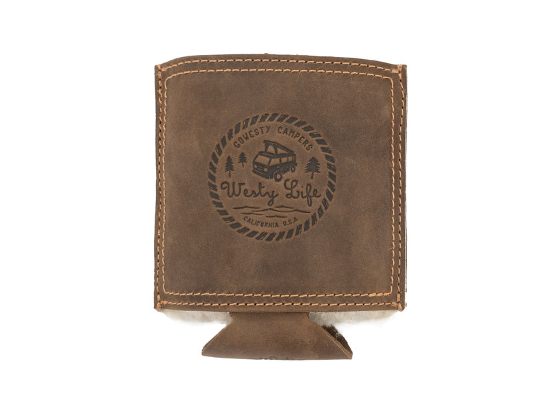 Westy Life Leather & Lambswool Coozie