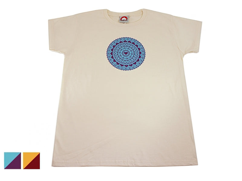 CLEARANCE Women's Camper Love Mandala Organic T-Shirt (Blue/Purple Size Large)