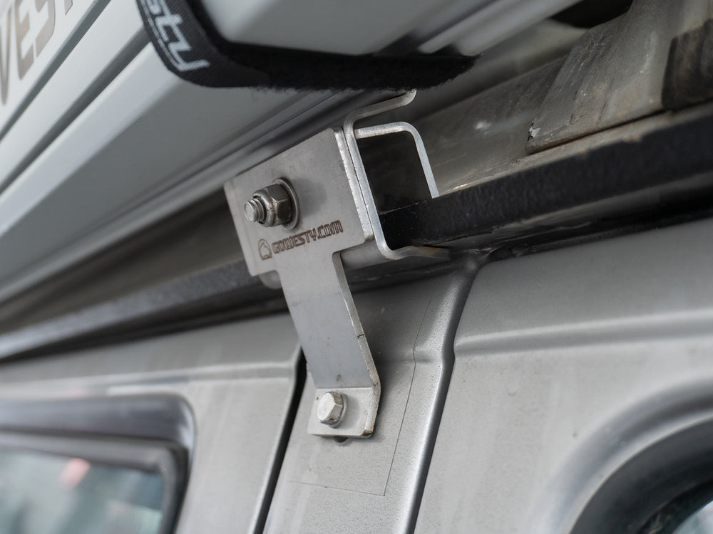 Awning or shower mounting kit for rain gutter GoWesty